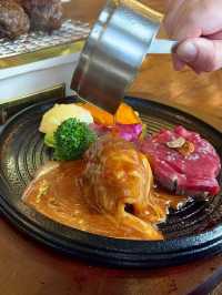 【北九州グルメ】目の前で自分で焼きながら食べられるハンバーグ