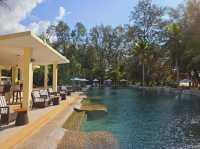Relaxing and sipping a refreshing glass of juice at Tanjung Rhu Resort