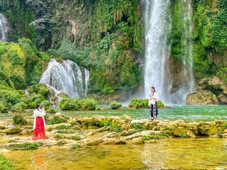 A waterfall that straddles Vietnam and China.
