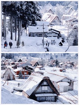 Winter: Shirakawa-go in the snow is like a fairytale world, breathtakingly beautiful