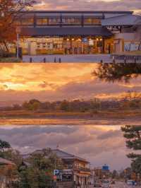 岚山渡月桥の日の出