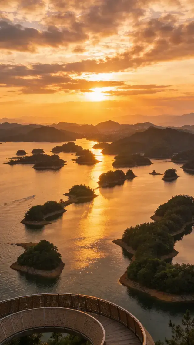 Qiandao Lake Tianyu Overlooking the Sunset of a Thousand Islands