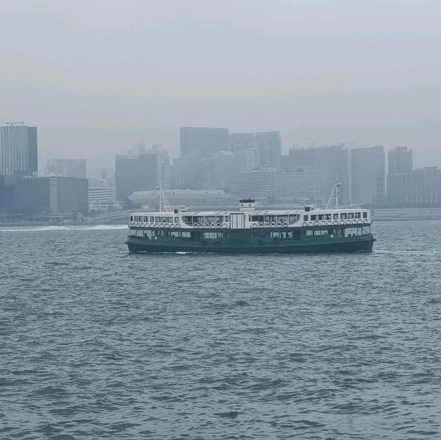 Victoria Harbour in a cloudy day 
