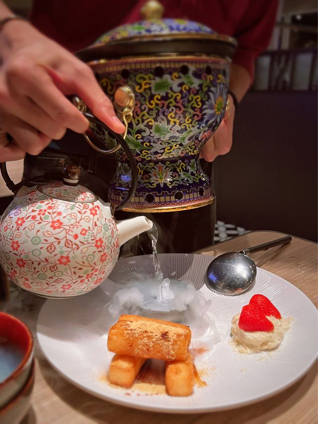 鴛鴦烤魚一次試晒兩種滋味 勁量1.3L特式飲品 爽滑桂花冰粉