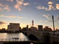 Sunset near Shinano River