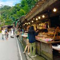 Old Thai Village surrounded by mountains