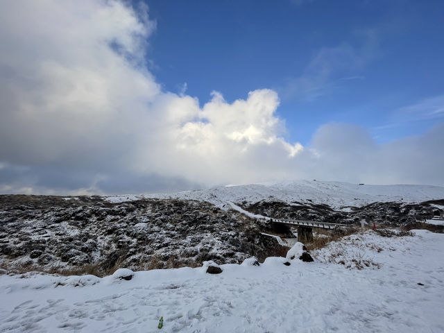 阿蘇山的冬季美景