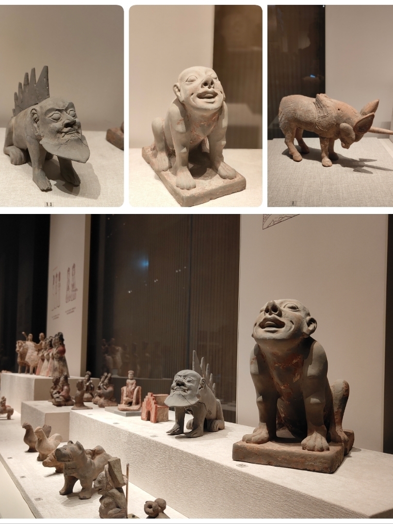 中国彫刻　彫刻　人物動物　二本物　在銘 墓の内部で発見された神秘的な彫像。 | Trip.com 西安