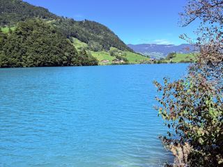 山中湖泊的幸福感