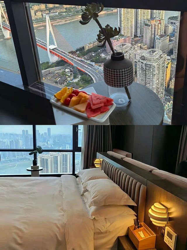 重慶酒店推薦🫶270°極限視野躺著就能看一線江景