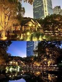 來公園裡夜遊，假裝在東南亞度假。