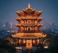 「登黃鶴樓，俯瞰長江的壯麗風光」