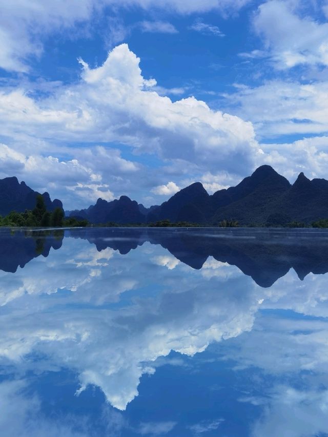 The most serene and beautiful sunset pool experience in Yangshuo