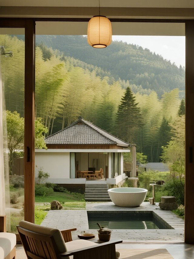 安吉梵隱｜秋日親子躺平！竹林私湯+山景落地窗遛娃