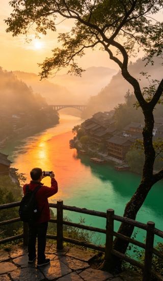 In Zhenyuan, life is spent immersed in the Wuyang River.