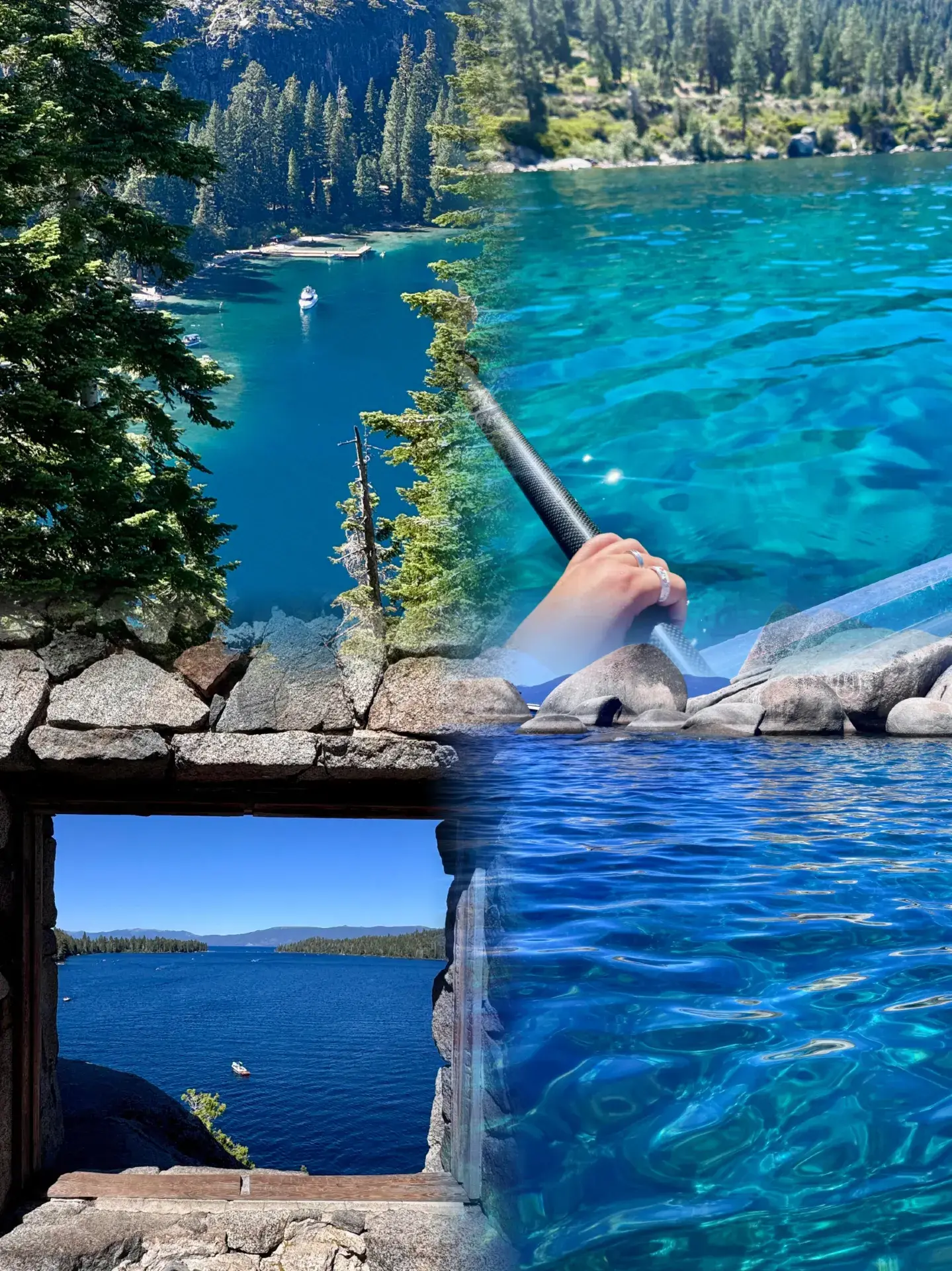 Head to Lake Tahoe and see the glacier-blue lake surrounded by mountains 