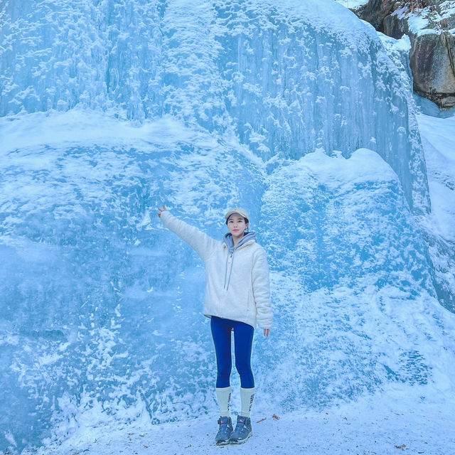 겨울에만 볼수있는 풍경! 녹기전에 가보세요 사패산 원각폭포❄️