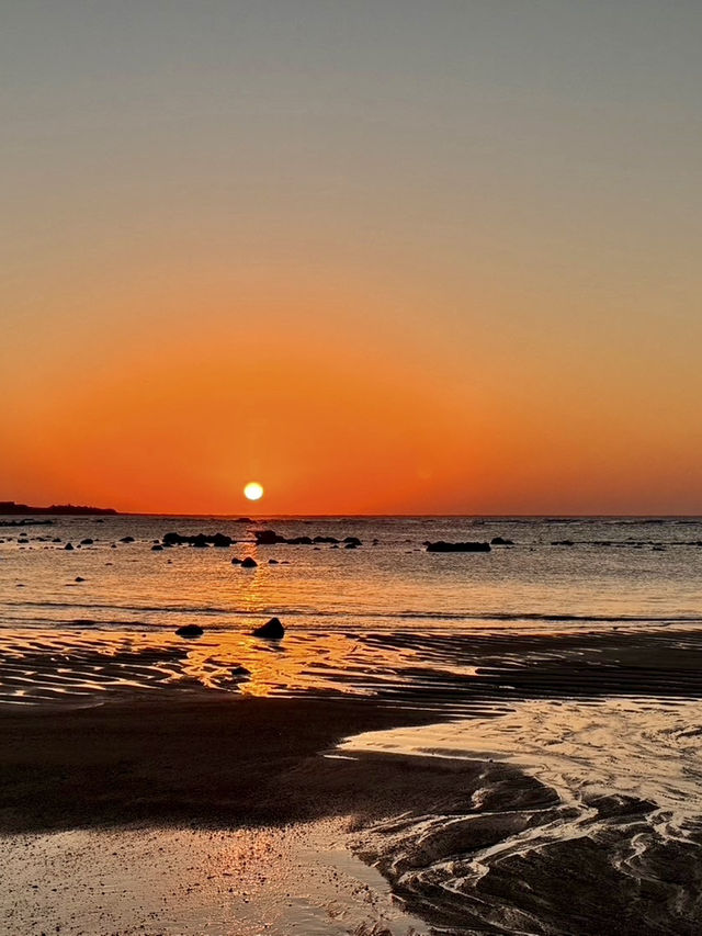 三芝踩海沙看夕陽