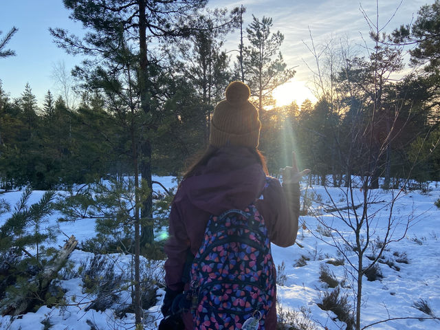 Deep into the winterland of snow in Nuuksio National Park, Finland! 🌿🏞️