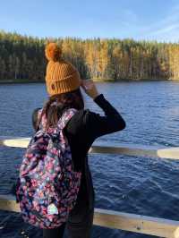 “Spent a perfect autumn day hiking in Nuuksio National Park, Finland🍂🌲