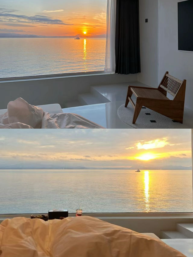 三亞|玻璃海日出的180°窗前醒來太浪漫了