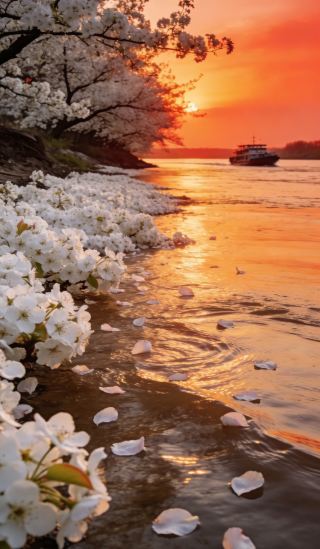 เมืองหลานโจวซ่อนความงามของ "หิมะดอกแพร์" เอาไว้! ต้นไม้เก่าแก่กว่า 500 ปีเรียงรายเป็นแนวยาวเลียบแม่น้ำเหลืองราวกับริบบิ้นสีขาว