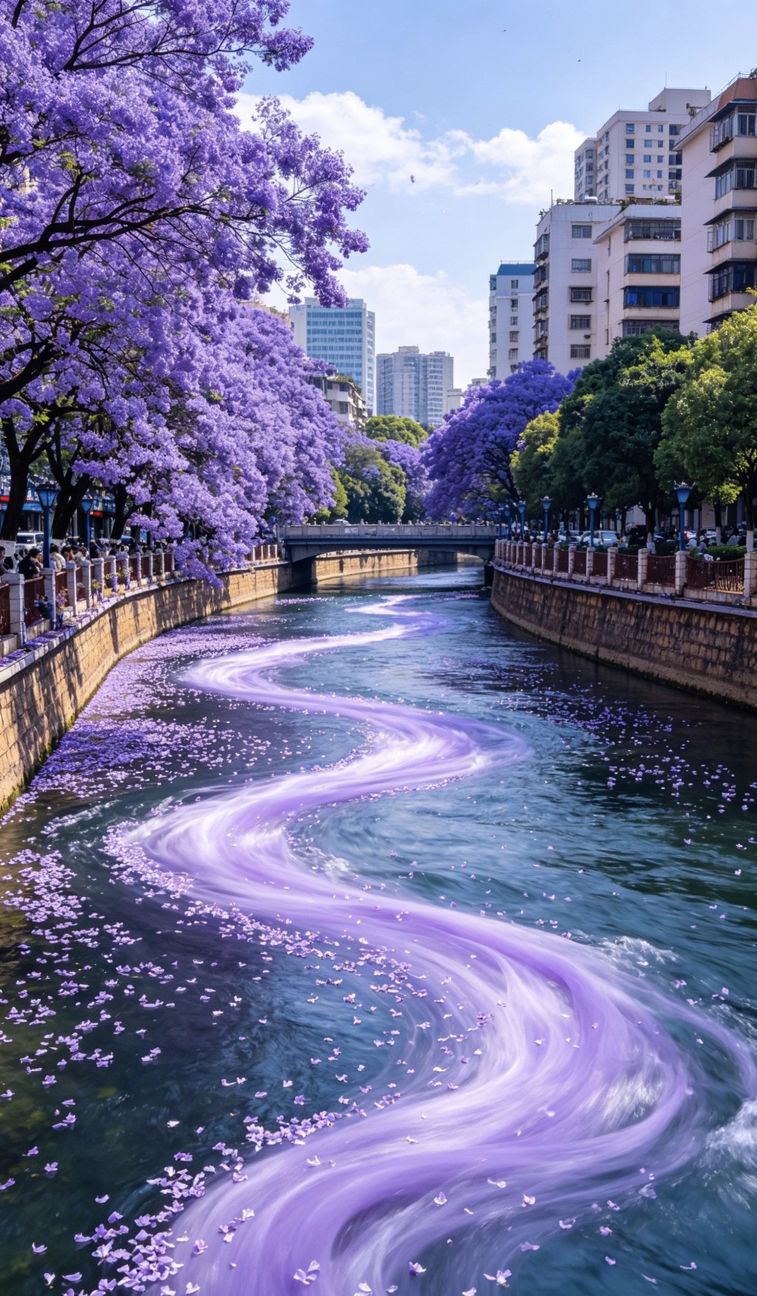 

At 9:30 in the morning, I was supposed to be in a conference room at the Convention and Exhibition Center.

But Kunming’s sunshine was just too unreasonable—it slipped through the hotel curtains and landed on the back of my hand like a warm cat curling up in your palm. I glanced at the schedule on my phone, then did something I hadn’t done in a long time: I turned it off.

I went out. No destination, no navigation. The jacarandas on Jiaochang Middle Road were in full bloom, with 551 trees dyeing the entire street in a light purple haze. Jiaochang Middle Road is the top spot in Kunming to admire jacarandas. The Jacaranda Art Festival kicked off on April 10 and will last until May 10. I stood in the middle of the road looking up for a long time. The flower shadows fell on the asphalt, broken into purple spots of varying shades by the sunlight. When the wind blew, tiny petals fluttered down, and the air carried a faint fragrance, like wisteria but even fresher.

Walking along Panjiang West Road, jacarandas bloomed one after another along the Panlong River. The unique scenery of enjoying flowers by the water made it hard to move on. The river breeze blew, scattering petals into the water, drifting downstream like someone had laid a pale purple silk ribbon on the river’s surface.

Turning into Yuyuan in the South Garden of Daguan Park, I was greeted by a sea of roses. Covering about 13,000 square meters, the rose garden features 206 varieties and five themed exhibition areas from China, France, Germany, the UK, and Japan. Layers of red, pink, yellow, and white blooms created an oil painting-like texture. Climbing roses crawled up the blue brick walls of the old Republican-era buildings. Red brick arches, European-style iron railings, and wildly growing flower branches intertwined. Sunlight filtered through the trellis gaps, casting mottled shadows on the ground. I simply sat on a stone bench under the trellis and thought of nothing, just sitting. The air was filled with the sweet scent of roses, so thick it felt like someone had spilled a whole jar of honey in the garden.

At Ditai Temple, bougainvillea beside the century-old narrow-gauge railway was blooming profusely. Deep purple flower clusters cascaded down the walls, looking like a frozen floral waterfall from afar, decorating the entire railway into a romantic flower path. The rails were rusty, moss grew between the sleepers, and above was a dense layer of purplish-red flowers. The weight of history and the lightness of flowers intertwined in a wonderful way.

In the evening, I went to Dounan Flower Market, Asia’s largest flower trading market. During the 2026 Lunar New Year flower peak season, Dounan Flower Market’s daily transaction volume exceeded 30 million stems. Stepping into the main hall felt like stepping into an early-awakened spring. The strong scent of lilies, the sweetness of roses, and the freshness of baby’s breath blended into an impenetrable web of fragrances. Flower farmers pushed carts full of fresh flowers back and forth, shouting out their prices. People walked by holding freshly bought bouquets, their faces wearing satisfied smiles. I picked a bunch of eustoma for ten yuan, the petals still covered with morning dew.

On the way back to the hotel, I held that bunch of eustoma sitting in the back seat of a taxi. Outside the window, Kunming was bathed in golden sunset light. Jacarandas, roses, bougainvillea—they each bloomed and scented on their own, waiting for no one.

It turns out spring never needs to be scheduled. It’s right there, quietly blooming on every morning you decide to pause for yourself.

💐 Practical Tips: Jacaranda’s peak bloom is from late April to late May. Jiaochang Middle Road, along the Panlong River, and around Green Lake are the best viewing spots; Yuyuan Rose Garden is free to enter, and it’s best to shoot before 9 a.m. or after 4 p.m. when the light is softest; the bougainvillea waterfall at Ditai Temple is next to the Ditai Temple bus stop (north gate of Kunming University of Science and Technology). Wearing a light-colored long dress with a straw bag makes for great photos; Dounan Flower Market is accessible via Metro Line 1 at Dounan Station. It’s recommended to visit in the afternoon until evening to experience the lively flower trading atmosphere. For just 10 yuan, you can buy a big bunch and enjoy floral freedom.