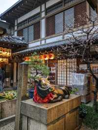 繁華街、唯一の神社【錦天満宮】の梅の花は、まだ八分咲きだけど綺麗だった