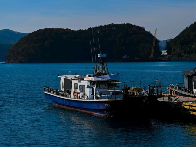 짙은 푸른색의 바다🛳통영에서 배타고 한시간 '욕지도'