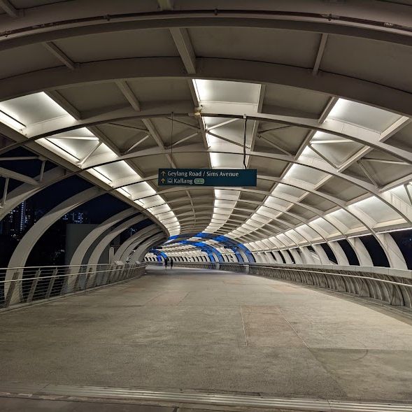 The symmetrical stairs near Sporthub Kallang 