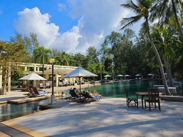 Relaxing and sipping a refreshing glass of juice at Tanjung Rhu Resort
