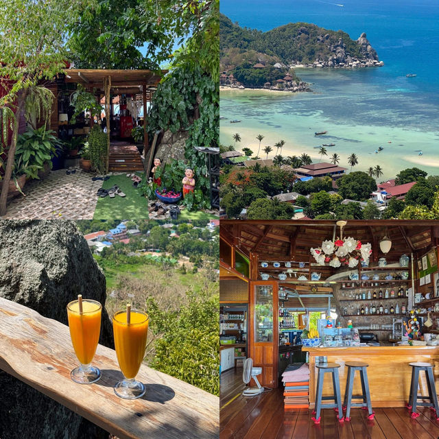 คาเฟ่บนภูเขาสุดชิล วิวสวยสุดปัง #เกาะเต่า 🌊🏝️