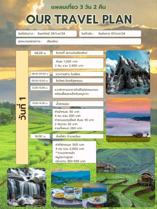 เที่ยวเชียงใหม่ 3 วัน 2 คืน
