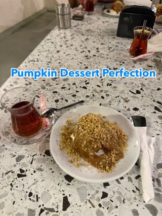 Pumpkin Dessert with Tahini Ice Cream at Akdag Dondurma 🍨🎃✨