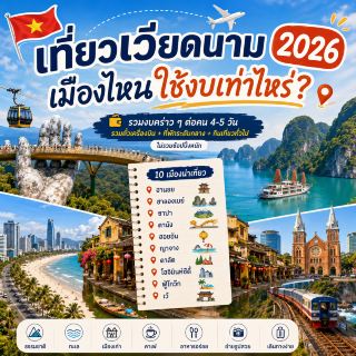 🇻🇳 เที่ยวเวียดนาม 2026 เมืองไหนใช้งบเท่าไหร่? ✈️