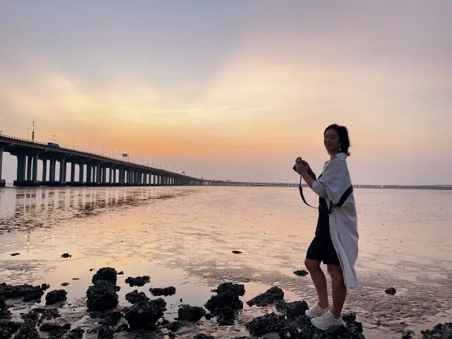 The sunset over the mangroves of Xihaiwan is a new kind of beautiful every day