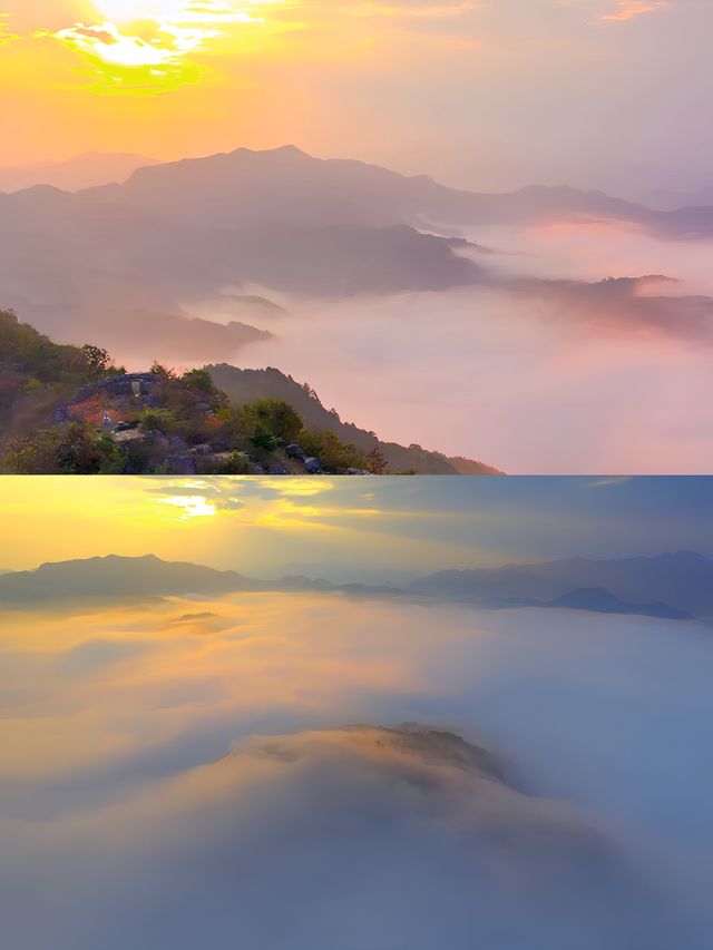 西安駕車2小時直達小白衝的日出雲海|||