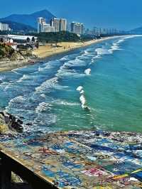 「無人機視角睇海陵島，上帝喺度打翻咗藍色顏料！」