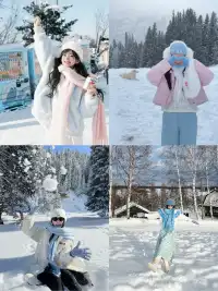 提前存下雪地拍照姿勢，去北海道用得上