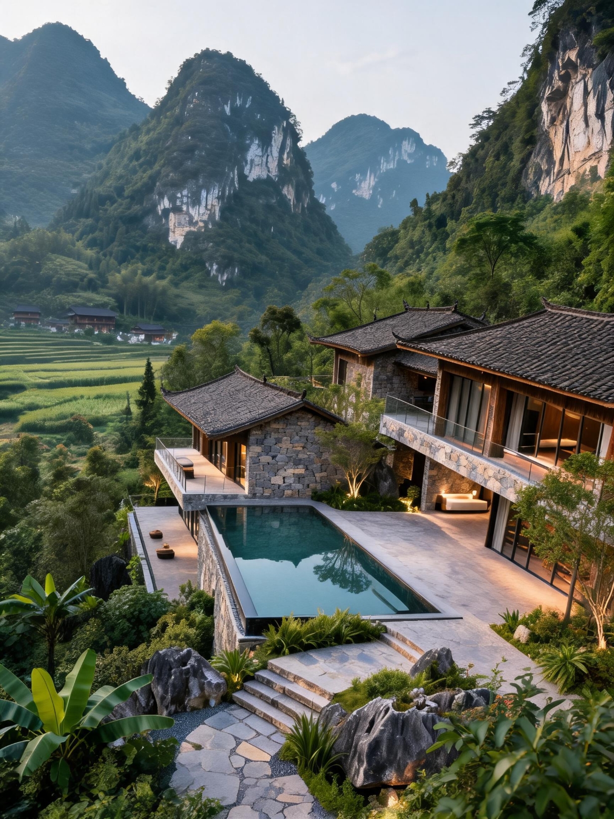 Follow the title: Soak in a forest hot spring in a valley in Shiqian—Guizhou's summer is just... 