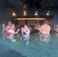 在sky lagoon體驗臉部-5度，身體40度的活動