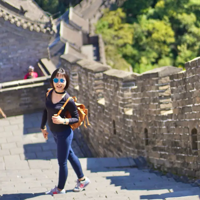 壮大な中国の万里の長城。