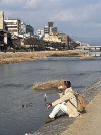 A perfect relaxing place, Kamo River in Kyoto
