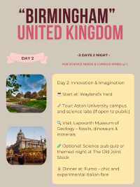 📍Birmingham 3-days itinerary 