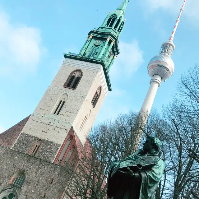 A place to feel the history of Berlin, Germany through its ambiance: St. Marienkirche.