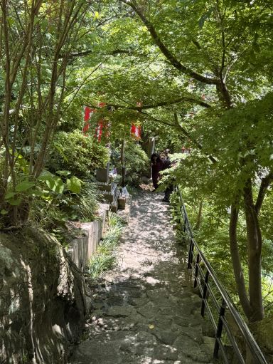 車窓から見える山の上の白い観音像 | Trip.com 鎌倉