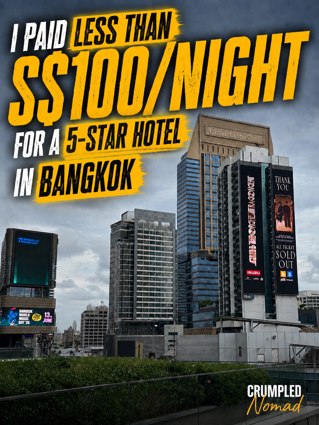 When people think about saving money on a trip, they usually start with flights.

I think hotels deserve just as much attention.

During my recent trip to Bangkok, I stayed at AETAS Lumpini, an officially rated 5-star hotel, for just S$96.88 per night after discounts.

What surprised me wasn’t just the price.

It was everything that came with it.

· Spacious, comfortable room

· Professional and friendly service

· Opposite One Bangkok

· Just a short walk to MRT Lumpini

· Easy access to Silom, Sukhumvit and the rest of Bangkok

This wasn’t a case of booking the cheapest hotel.

It was about finding the best value.

Too often, travellers compare hotels by price alone.

A better question is:

“How much hotel am I getting for every dollar I spend?”

Sometimes spending another S$20–30 per night can transform your stay.

This time, I didn’t even need to.

For under S$100 a night, I enjoyed a genuine 5-star experience in one of Bangkok’s most convenient locations.

That’s the kind of travel intelligence I’m always looking for.

Would you stay here for under S$100 a night?

#crumplednomad #bangkok #bangkokhotel #thailand #thailandtravel #hoteldeal #hotelreview #5starhotel #onebangkok #mrtlumpini #traveltips #valueformoney #thailandtrip #bangkoktrip 