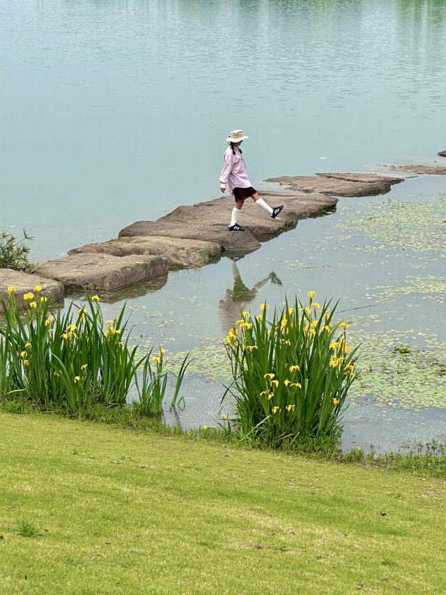 成都！！春天的湖邊小公園很容易讓人感到療癒…