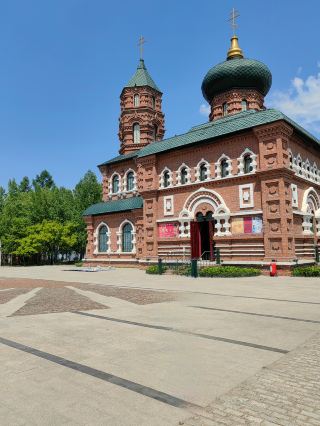 Heihe China-Russia Ethnic Customs Park, where dawn is quiet and still