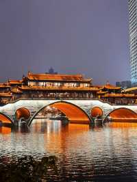 成都不止九眼橋，最美夜景安順廊橋